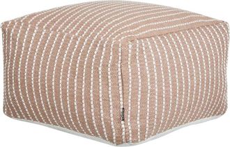 Beliani Beliani - Puf De Exterior Cuadrado Tejido A Mano Fabricado En Material Sint&eacute;tico 50 X 50 X 30 Cm En Marr&oacute;n Gajan