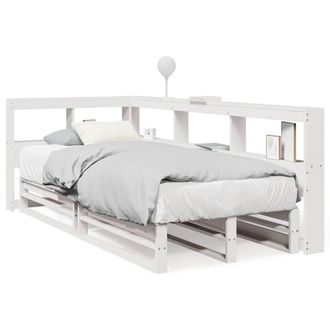 Berkfield Home Bookcase Bed without Mattress White 90x190cm Solid Wood Pine | Size: 90x190 cm