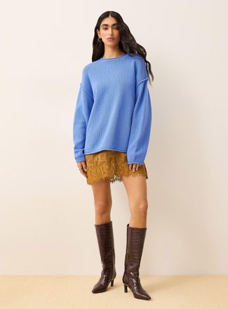 Icone Womens Rolled-hem loose sweater