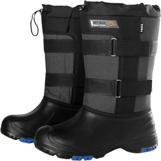 Pangolin Mens Waterproof Snow Boots, Insulated Winter Outdoor Boots with Removable Liner, Adjustable Straps & Drawcord Snow Cuff, Anti-Slip Ice Grip Sole Black