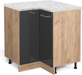 Vicco Armario De Esquina R-line, Antracita Alto Brillo, 75.6 Cm Et M&aacute;rmol