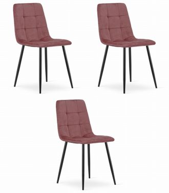 OEM Silla Kara - Terciopelo Rosa / Patas Negras X 3