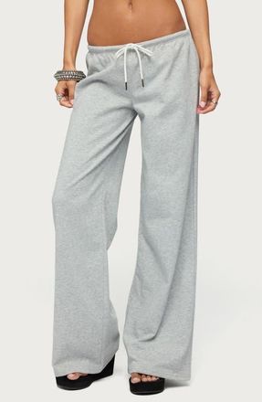 Edikted UK Low Rise Sweatpants in Gray-Melange at Nordstrom, Size X-Small
