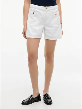 Tommy Hilfiger Womens Patch Pocket 5 Denim Short - White - 10
