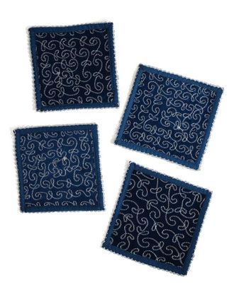 Tiramisu Midnight Enchantment Embroidered Cocktail Napkins