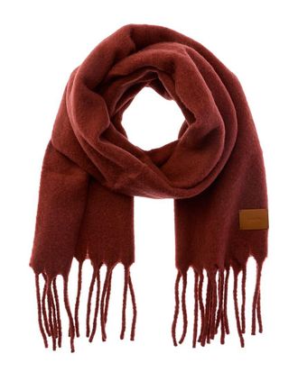 Vince Lofty Solid Leather-Trim Wool & Alpaca-Blend Scarf