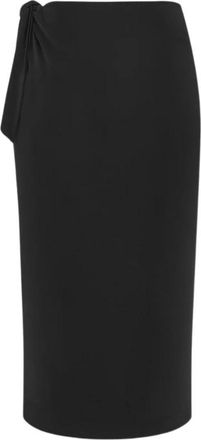 Saint Laurent Rokken, Dames, Zwart, L, Kokerrok met Strikdetail