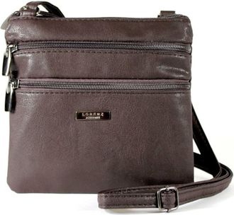 Lorenz Small Leather Grain PU Small Twin Section Bag Cross Body Bag Purse