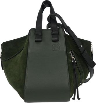 Loewe Hammock Bag Leather And Suede Green Suede Handbag (Pre-Owned)
