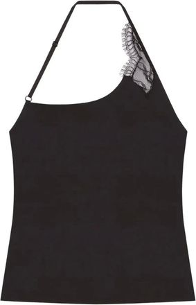 Courr&egrave;ges Tops, Dames, Zwart, M, Kanten Asymmetrische Top