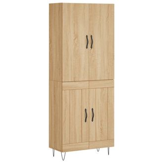 vidaXL Vidaxl - Aparador Alto Madera Contrachapada Color Roble 69,5x34x180 Cm