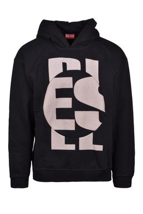 Diesel Black/Beige Cotton Polyester Mens Hoodie