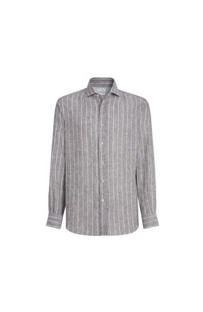 Brunello Cucinelli Chalk stripe shirt in Hazelnut at Nordstrom, Size Xxx-Large Eu