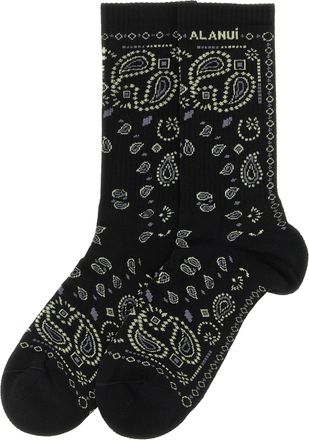 Alanui Black Cotton Socks Clothing
