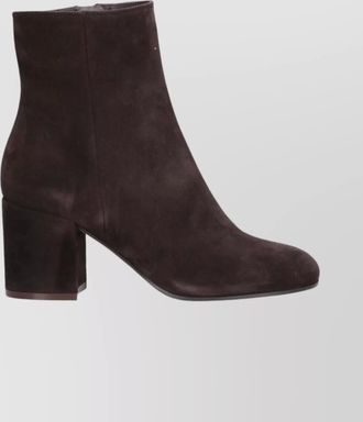 Gianvito Rossi suede ankle length block heel boots