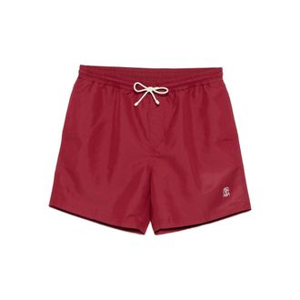 Brunello Cucinelli Drawstring Logo Swim Shorts
