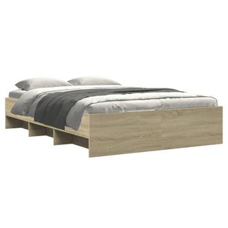 Berkfield Home Durable Bed Frame without Mattress Sonoma Oak 120x200 cm Engineer in Light Brown | Size: Small Double