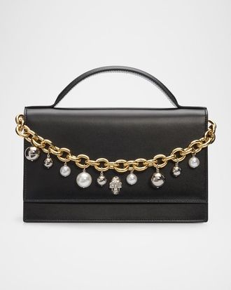 Alexander McQueen Medium Chain-Embellished Skull Shoulder Bag