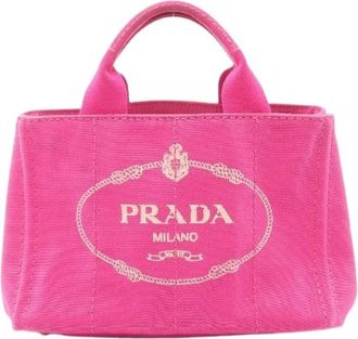 Prada Pre-owned Canapa Canvas Handtas - Dames - Vintage Shopper - Roze - ONE Size - Vintage