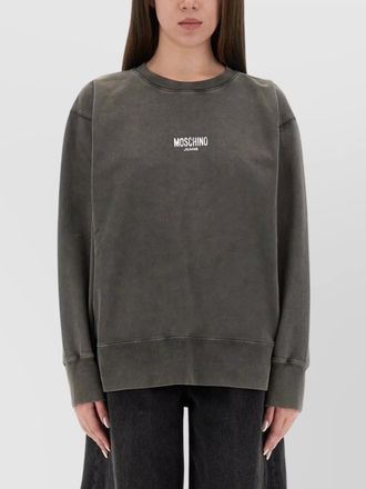 Moschino crew neck graphic print knitwear