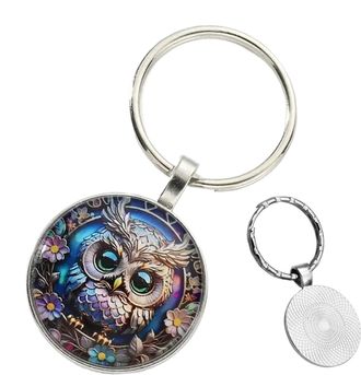 Generic Metal Owl Keyring, Owl Keyring - Backpack Charm Owl Bird Key Chain Jewelry Decorative Portable Car Key Ring Rings for Mother, Friends, Girlfriend