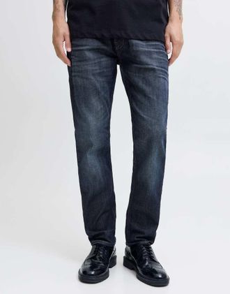 Jack & Jones Mike jeans affusolati a vita media in denim blu