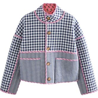 Next Reversible Quilted Jacket in Blue Multi at Nordstrom, Size Large