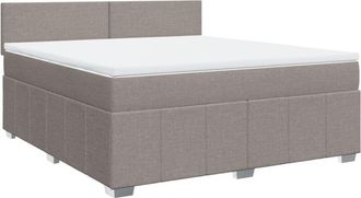 vidaXL Vidaxl - Cama Box Spring Con Colch&oacute;n Tela Gris Taupe 180x200 Cm