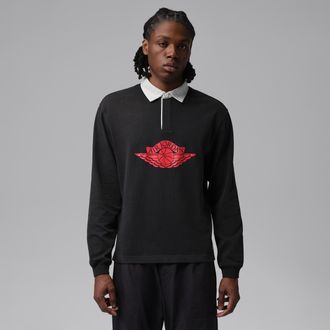 Nike Jordan Mens Jordan Flight Essentials Rugby Top in Black | IM9148-010