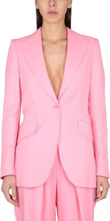 Stella McCartney Single-Breasted Blazer - Dames - Blazers - Roze - S - Leer - Jassen