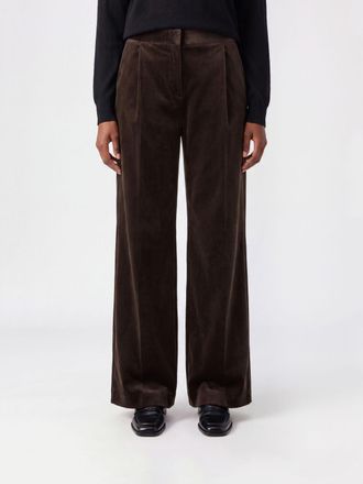 Lardini Pantaloni a palazzo in velluto a gamba larga con vita alta e pince