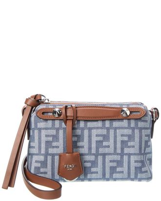 Fendi Fendi By The Way Soft Mini Ff Denim & Leather Satchel