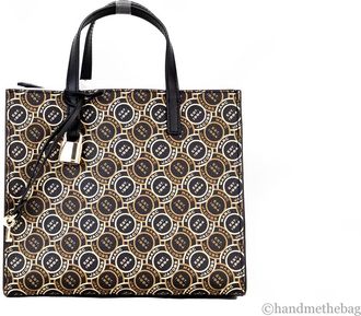 Marc Jacobs Marc Jacobs Mini Grind Signet Printed Leather Crossbody Tote Handbag Womens Purse