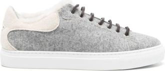 Lorena Antoniazzi Sneakers, female, Gray, 4 UK, Embossed Star Trainers Wool-Cashmere Blend