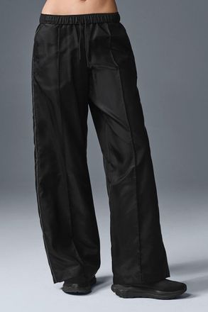 Alo | Afterglow Wide Leg Track Pants in Black, Size: Medium