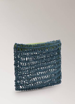 Mango Necessaire rete cotone blu - Donna - Taglia unica - MANGO