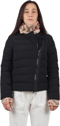 Alessia Santi Asymmetrische rits gewatteerde jas - Zwart - Dames - Winterjassen - Zwart - S - Polyester - Jassen