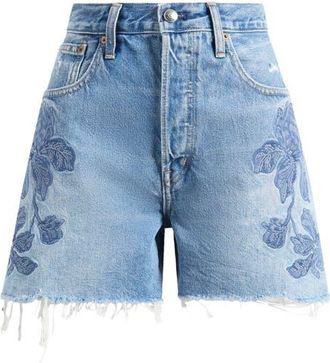 Madewell The Essex Mid-Length Shorts in Worn Mid Indigo at Nordstrom, Size 25