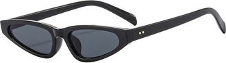 Generic Mens Small Frame Outdoor Sunglasses Commuter Women Driving Vacation Sun Glasses(Black)