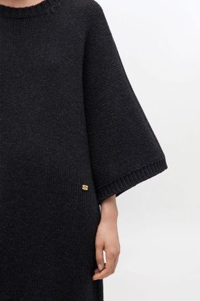 Ganni Mixed Dark Grey Wool Mix Dress