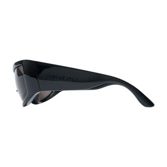 Balenciaga Unisex Bb0461s-001 Bioplastic Rectangular Sunglasses Black Bioplastics