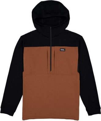 Mons Royale Offgrid Merino Fleece 1/2 Zip Long Sleeve Merinohoodie f&uuml;r Herren | schwarz/braun