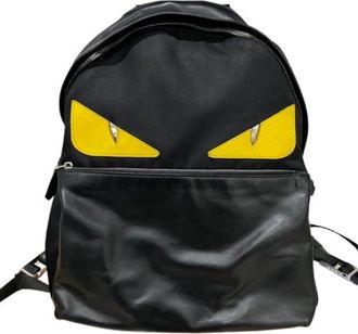 Fendi Black Nylon Leather Backpack (Pre-Owned)