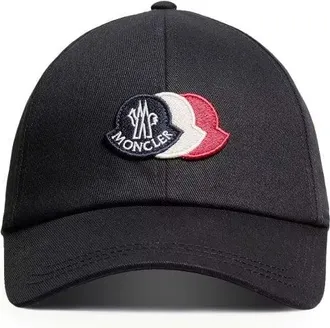 Moncler TRIPLE LOGO CAP Size: OS, colour: BLACK
