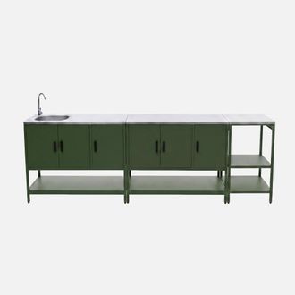 Sweeek Cocina Exterior 3 M&oacute;dulos Acero Inoxidable