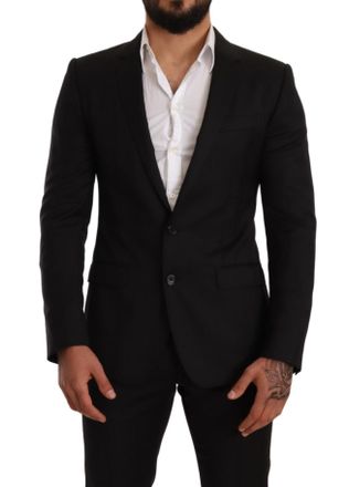 Dolce & Gabbana Mannen Zwart geruit MARTINI SLIM FIT 2 Stuk Suit