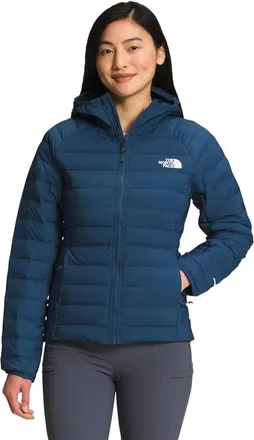 The North Face Belleview Puffer Jacket Womens Blue Hoodie Full Zip JZZ308