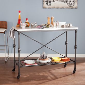 SEI Morenci Industrial Kitchen Island