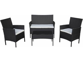 Habitat et Jardin Conjunto De Muebles De Jard&iacute;n De Resina Tejida toronto - 4 Plazas - Negro