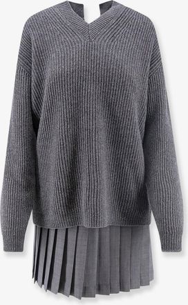 Semicouture Vestito corto Oliva in misto lana merino - SEMICOUTURE - gender_Woman